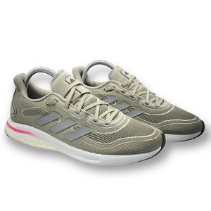 Adidas Womens Supernova Grey Cushioned Low Top Athletic Running Shoes Size 8.5